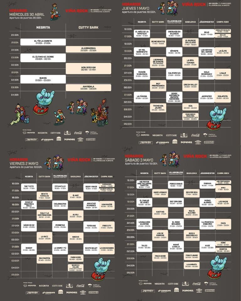 Horarios Viña 2025